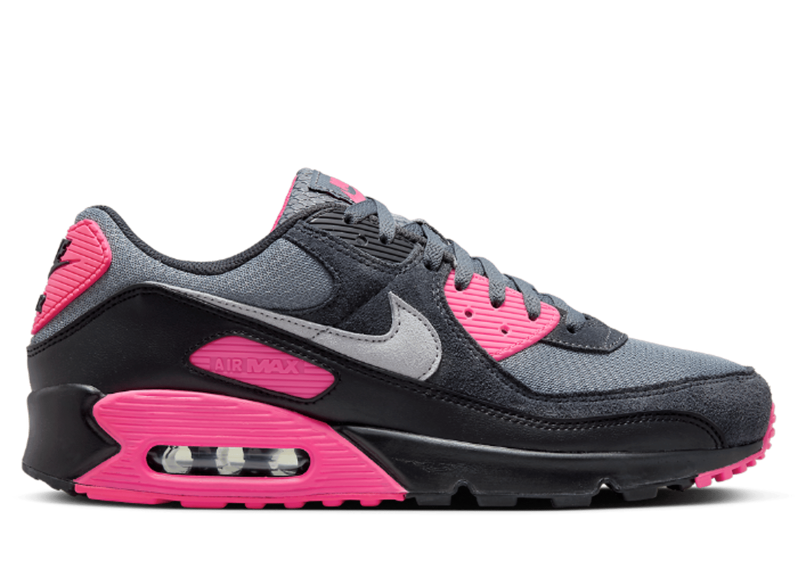 【NIKE】NIKE AIR MAX 90 GREY PINK The Nike Air Max 90 Gets a Wolf Grey Hyper Pink Makeover