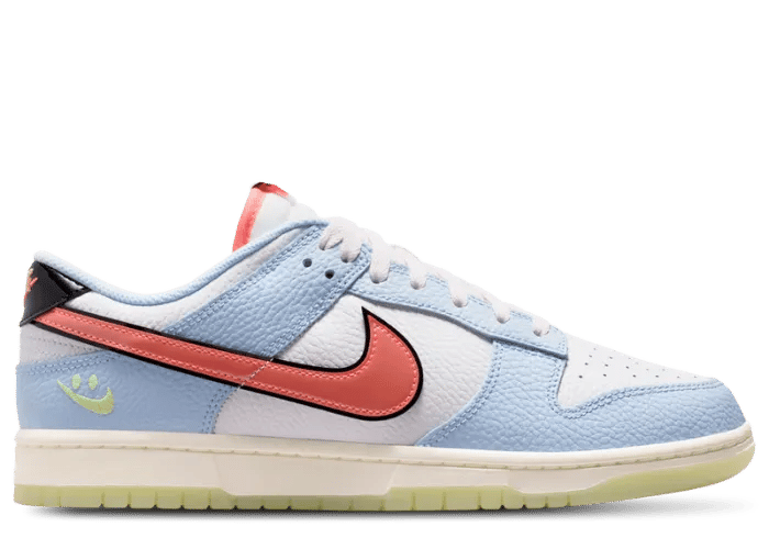 Nike Dunk Low Smiley Swoosh White Hydrogen Blue