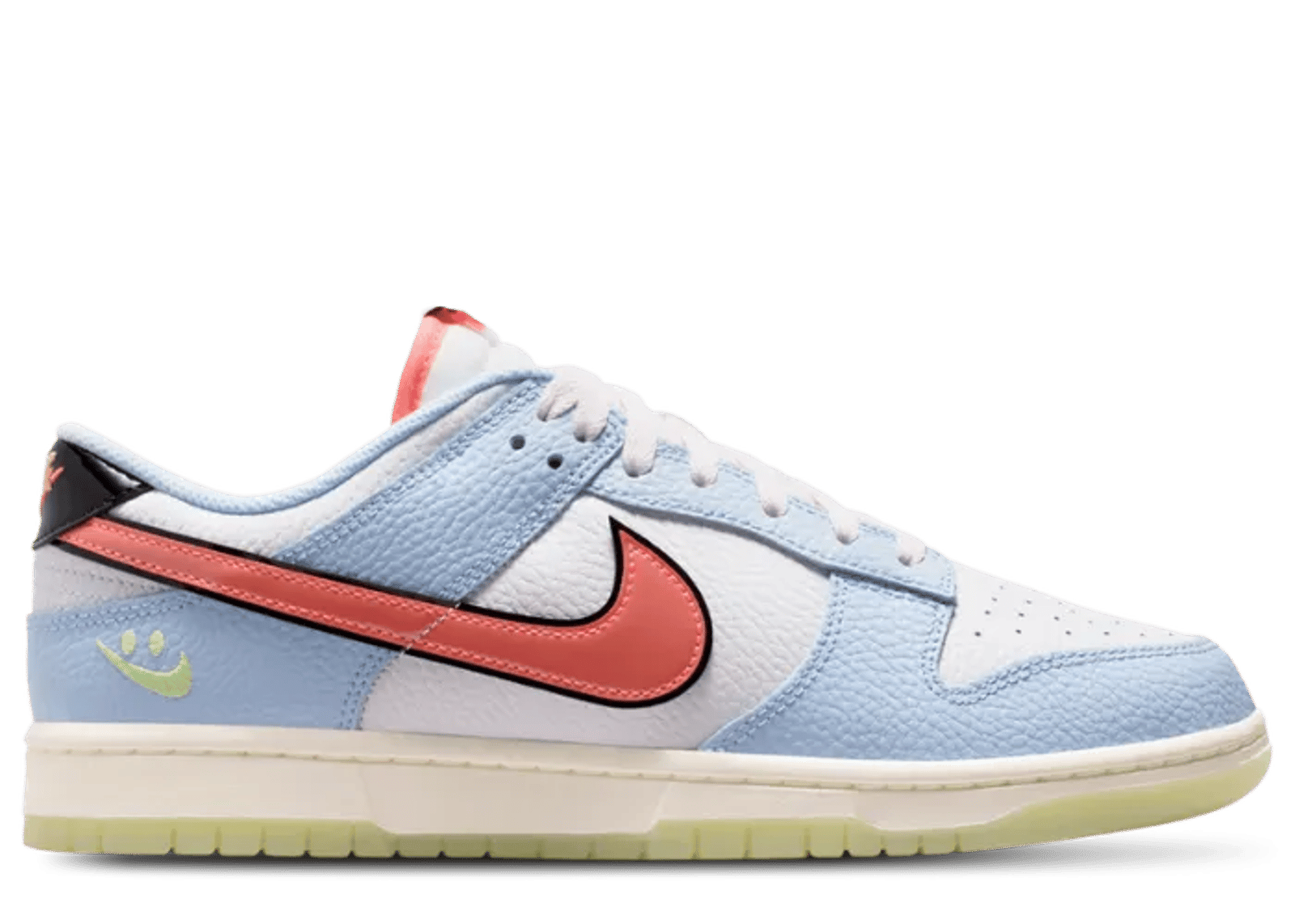 Nike Dunk Low Smiley Swoosh White Hydrogen Blue
