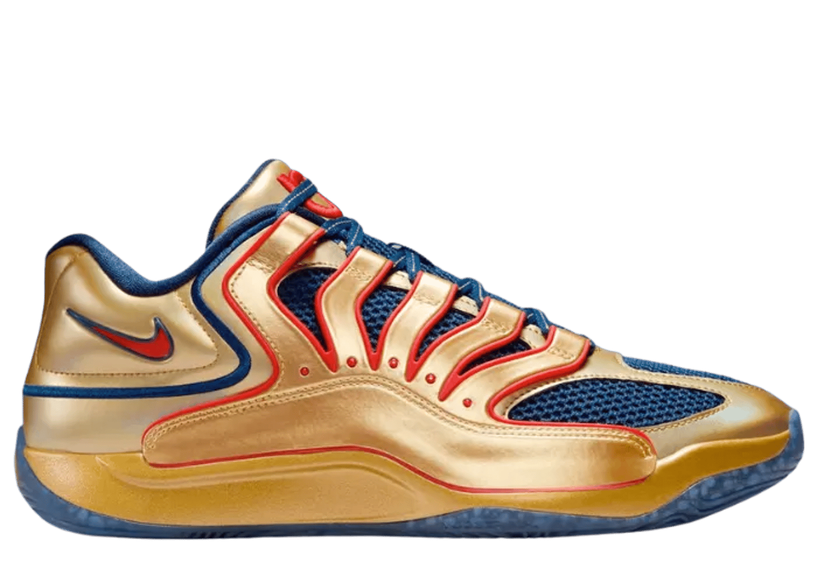 Nike KD 18 Immortalized Metallic Gold Blue Void