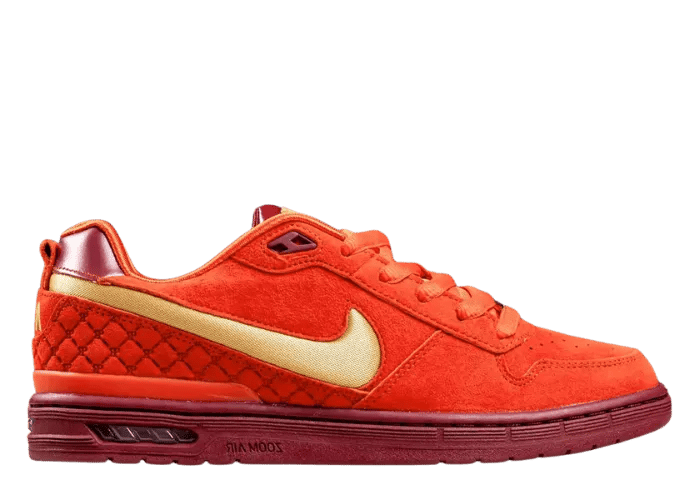 Nike SB Paul Rodriguez Zoom Air Low Sport Red Metallic Gold