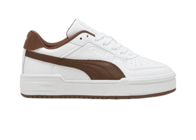 PUMA CA Pro Sneakers in White/Espresso Brown