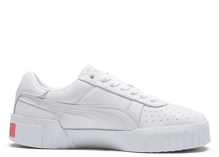 PUMA Cali B Vegas Flagship Sneakers in White/Peach Frost/Sunny Yellow