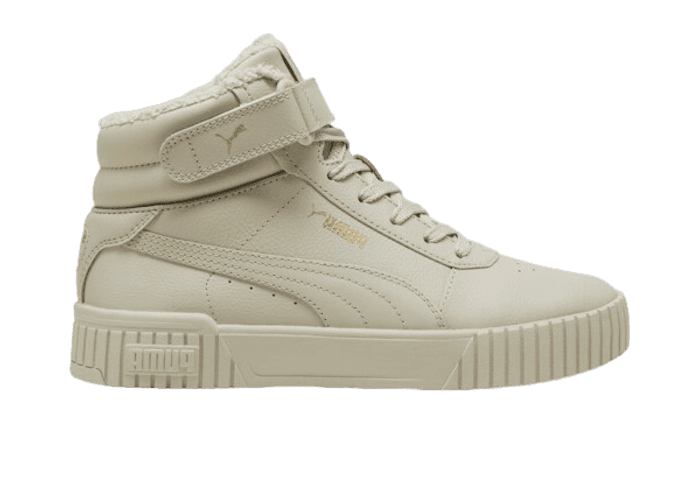 PUMA Carina 2.0 Mid Winter Sneakers in Desert Dust/Gold