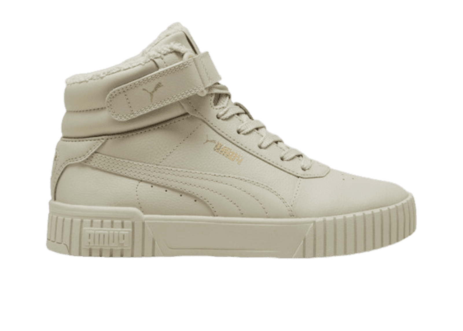 PUMA Carina 2.0 Mid Winter Sneakers in Desert Dust/Gold