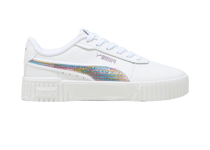 PUMA Carina 2.0 Sequins Sneakers in White/Pale Plum (GS) - 401183