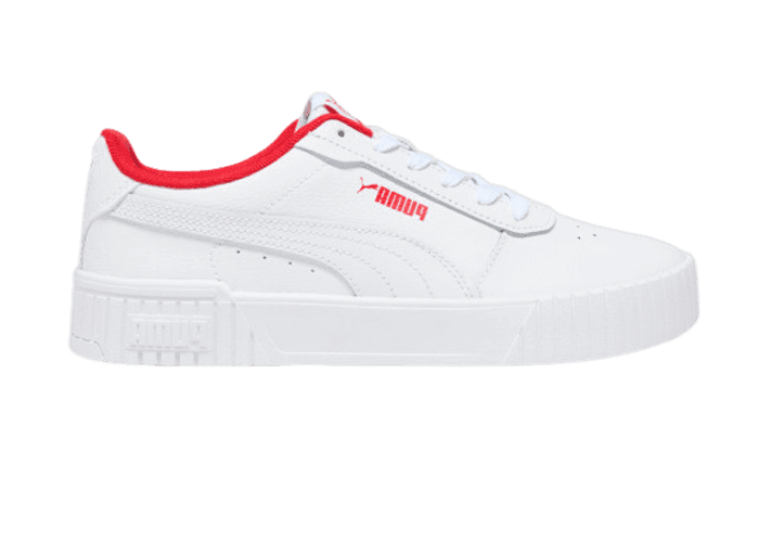 PUMA Carina 2.0 Sneakers in White/For All Time Red