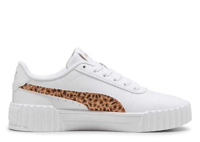 PUMA Carina 3.0 Animal Sneakers in White (GS)