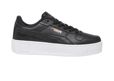 PUMA Carina Street Sneakers in Black/Rose Gold/White (GS)