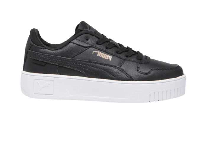 PUMA Carina Street Sneakers in Black/Rose Gold/White (GS)