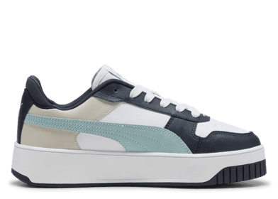 PUMA Carina Street Sneakers in White/Modern Mint/Black