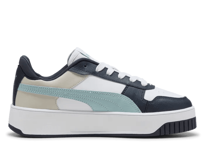 PUMA Carina Street Sneakers in White/Modern Mint/Black
