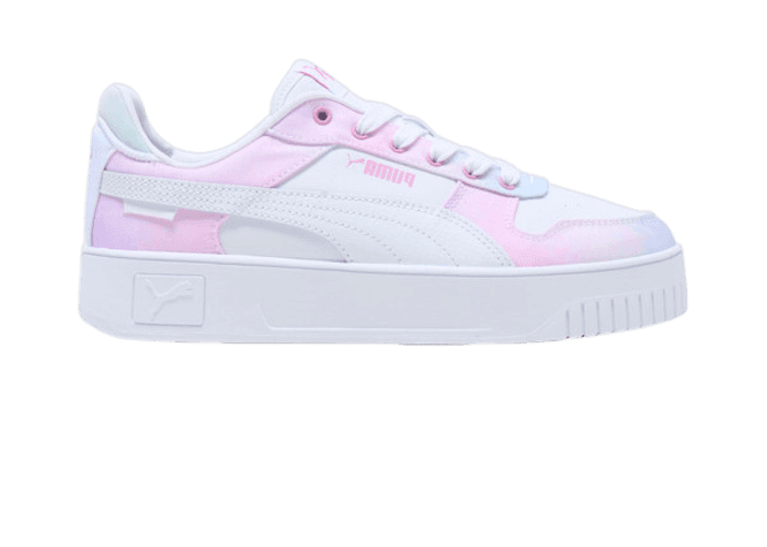 PUMA Carina Street Watercolor Sneakers in Mauved Out/White