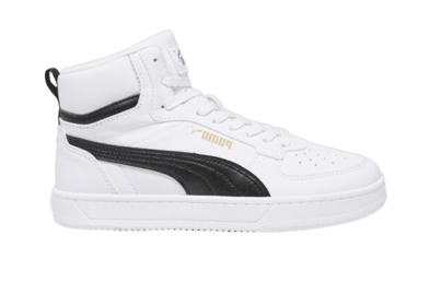 PUMA Caven 2.0 Mid Youth Sneakers in White/Black/Gold