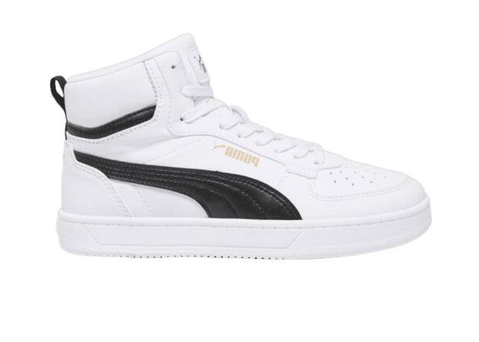 PUMA Caven 2.0 Mid Youth Sneakers in White/Black/Gold