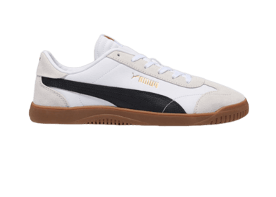 PUMA Club 5v5 Suede Sneakers in White/Black/Feather Grey