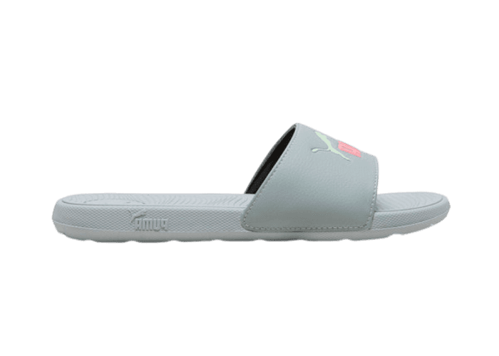 PUMA Cool Cat 2.0 Slides in Cool Mid Grey/Passionfruit/Fresh Mint