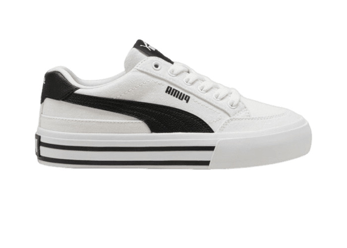 PUMA Court Classic Vulc Formstrip Sneakers in White/Black (GS