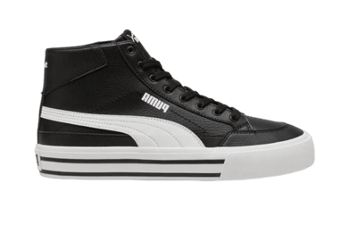 PUMA Court Classic Vulc Mid Sneakers in Black/White