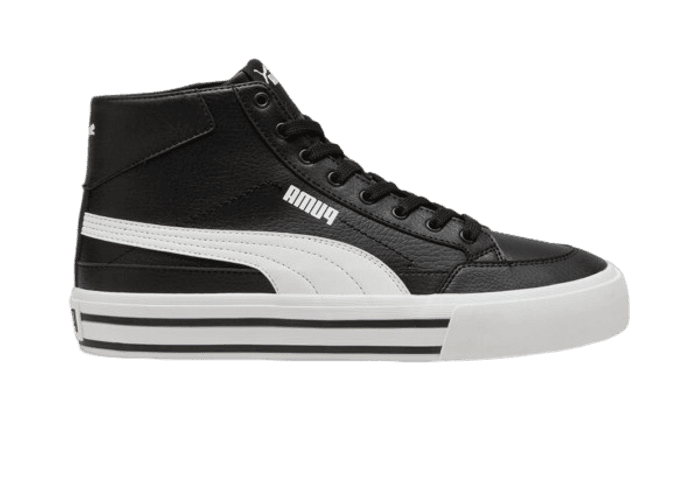 PUMA Court Classic Vulc Mid Sneakers in Black/White