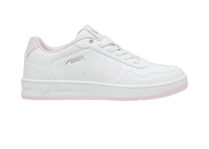 PUMA Court Classy Sneakers in White/Whisper Of Pink/Silver