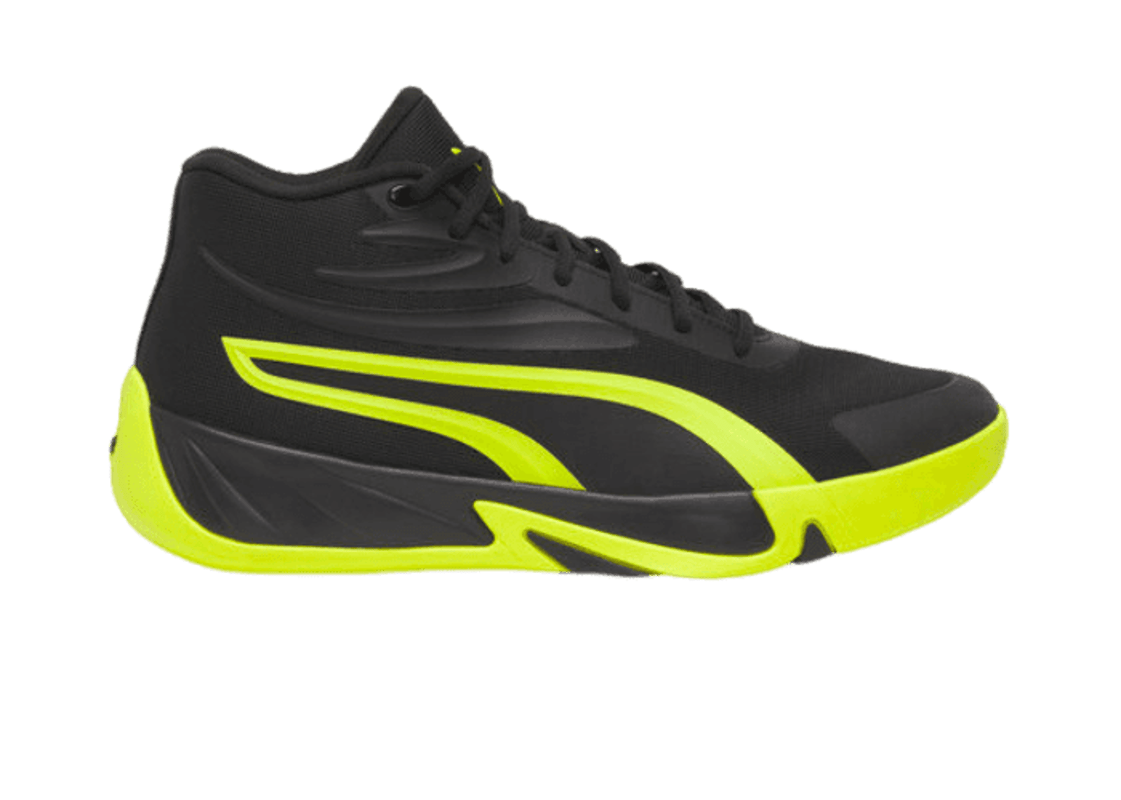 PUMA Court Pro Basketball in Black/Electric Lime