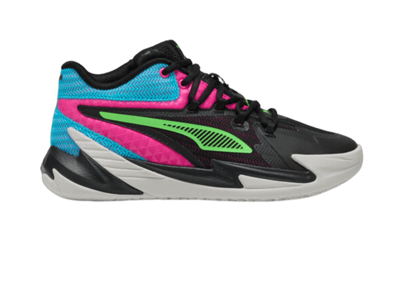 PUMA Dagger Basketball in Black/Fluro Pink Pes (GS)