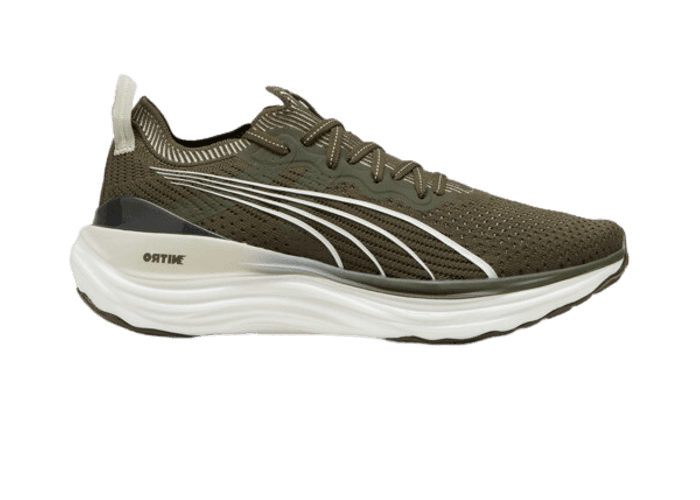 PUMA ForeverRun NITROâ¢ Knit in Dark Olive/White