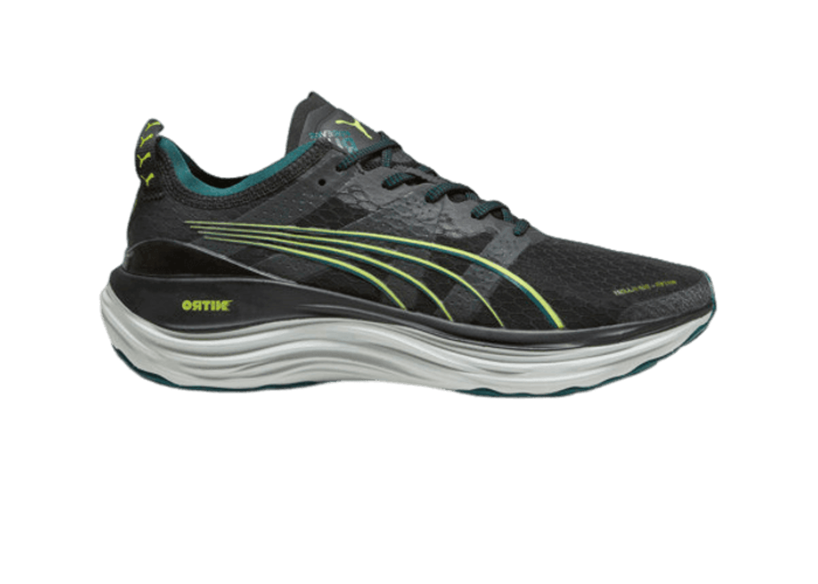 PUMA ForeverRun NITRO⢠WTR in Black/Malachite/Yellow Burst