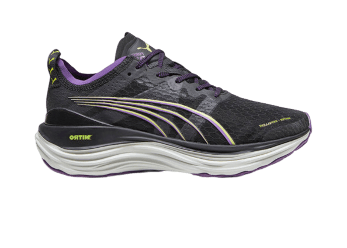 PUMA ForeverRun NITROâ¢ WTR in Black/Purple Pop/Yellow Burst