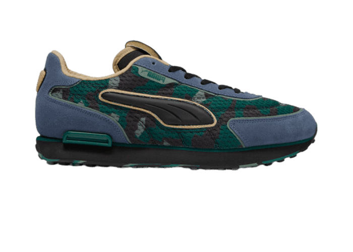 PUMA Future Rider Concrete Camo Sneakers in Inky Blue/Black/Sand