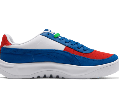 PUMA GV Special + Primary Sneakers in Galaxy Blue/White/High Risk Red