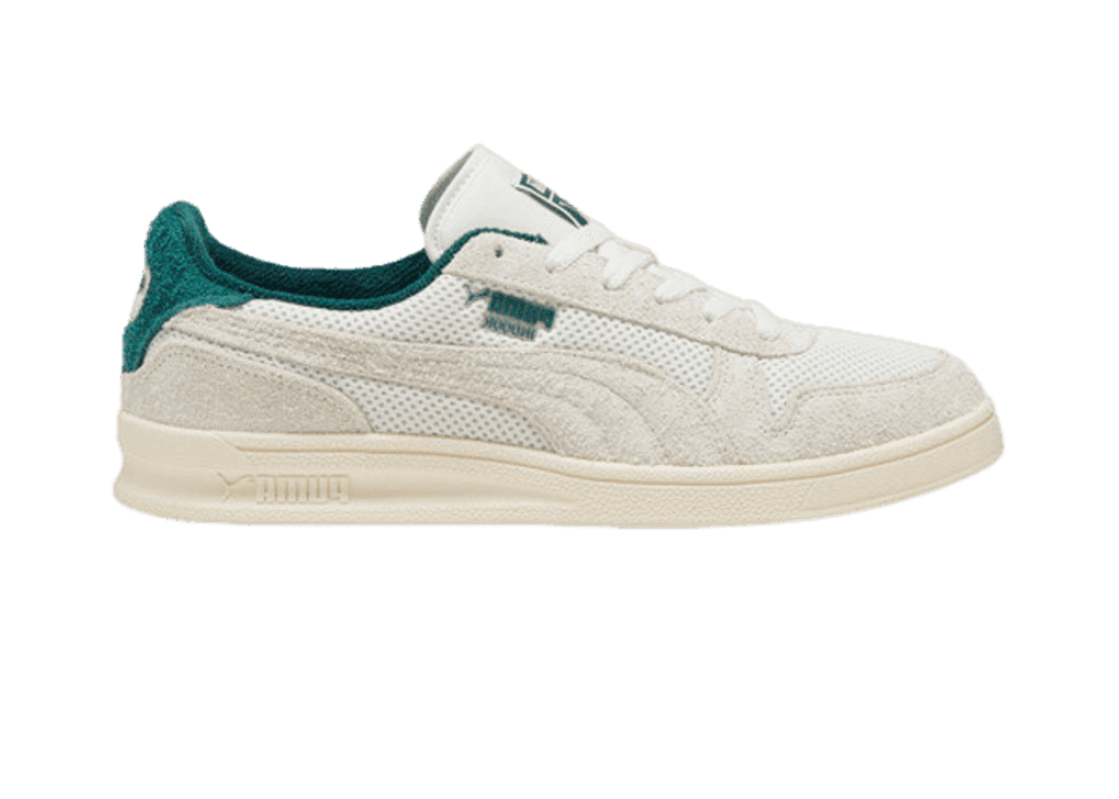PUMA Indoor Mesh Sneakers in Warm White/Dark Myrtle