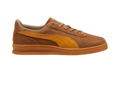 PUMA Indoor R-Suede Sneakers in Chocolate Chip/Sport Yellow