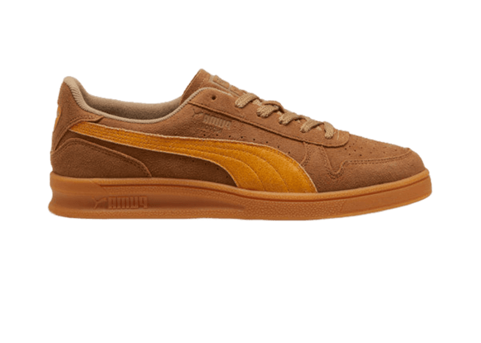 PUMA Indoor R-Suede Sneakers in Chocolate Chip/Sport Yellow