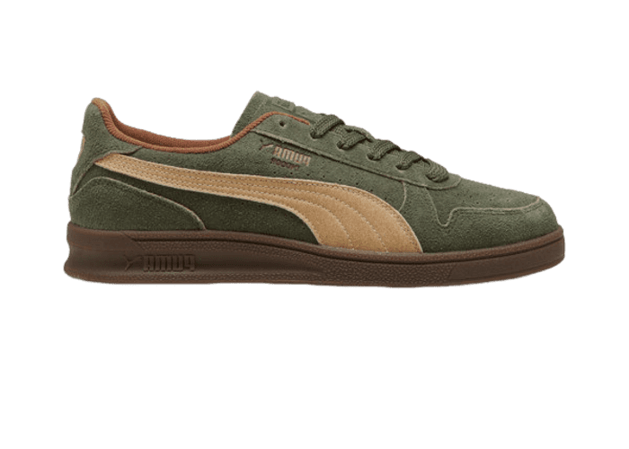 PUMA Indoor R-Suede Sneakers in Dark Olive/Haute Coffee