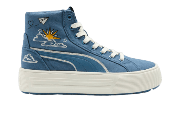 PUMA Kaia 2.0 Mid Novelty Sneakers in Blue Horizon/Frosted Ivory/White
