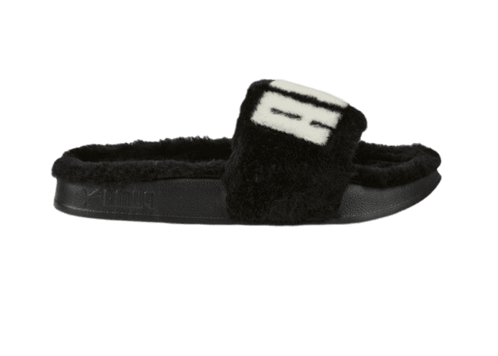 PUMA Leadcat 2.0 Fuzz Slides in Black/White
