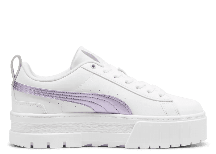 PUMA Mayze Glow-Up Sneakers in White/Feather Grey