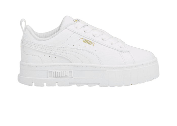 Puma Mayze Leather Little Kid 'White Team Gold'