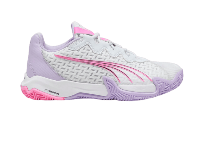 PUMA NOVA Elite Court in Silver Mist/White/Vivid Violet