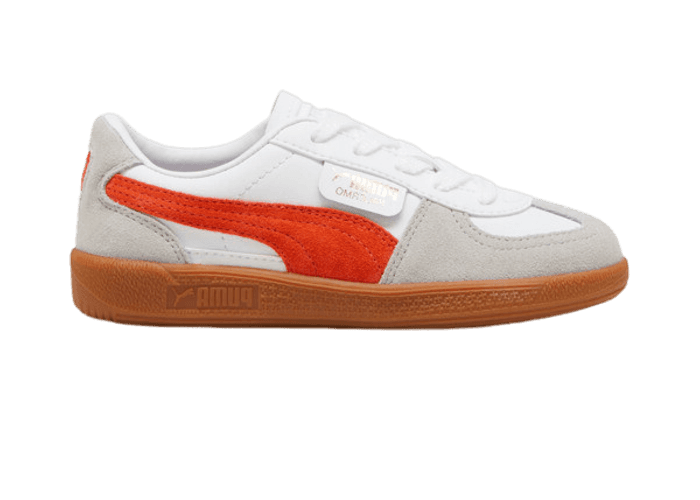 PUMA Palermo Leather Sneakers in White/Redmazing/Gum (PS) - 397276