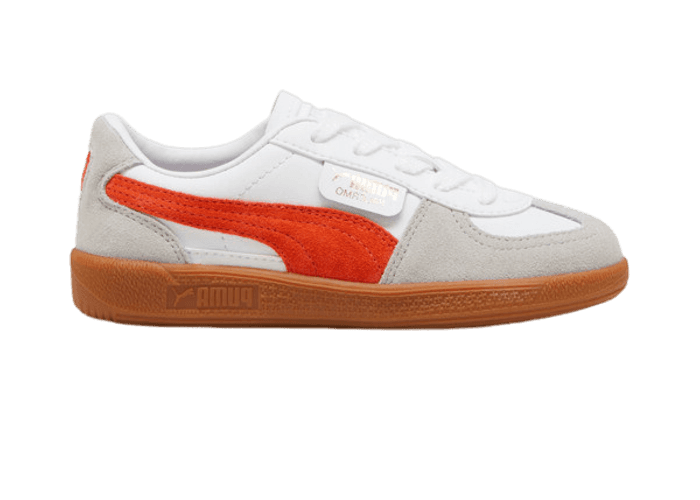 PUMA Palermo Leather Sneakers in White/Redmazing/Gum (PS)