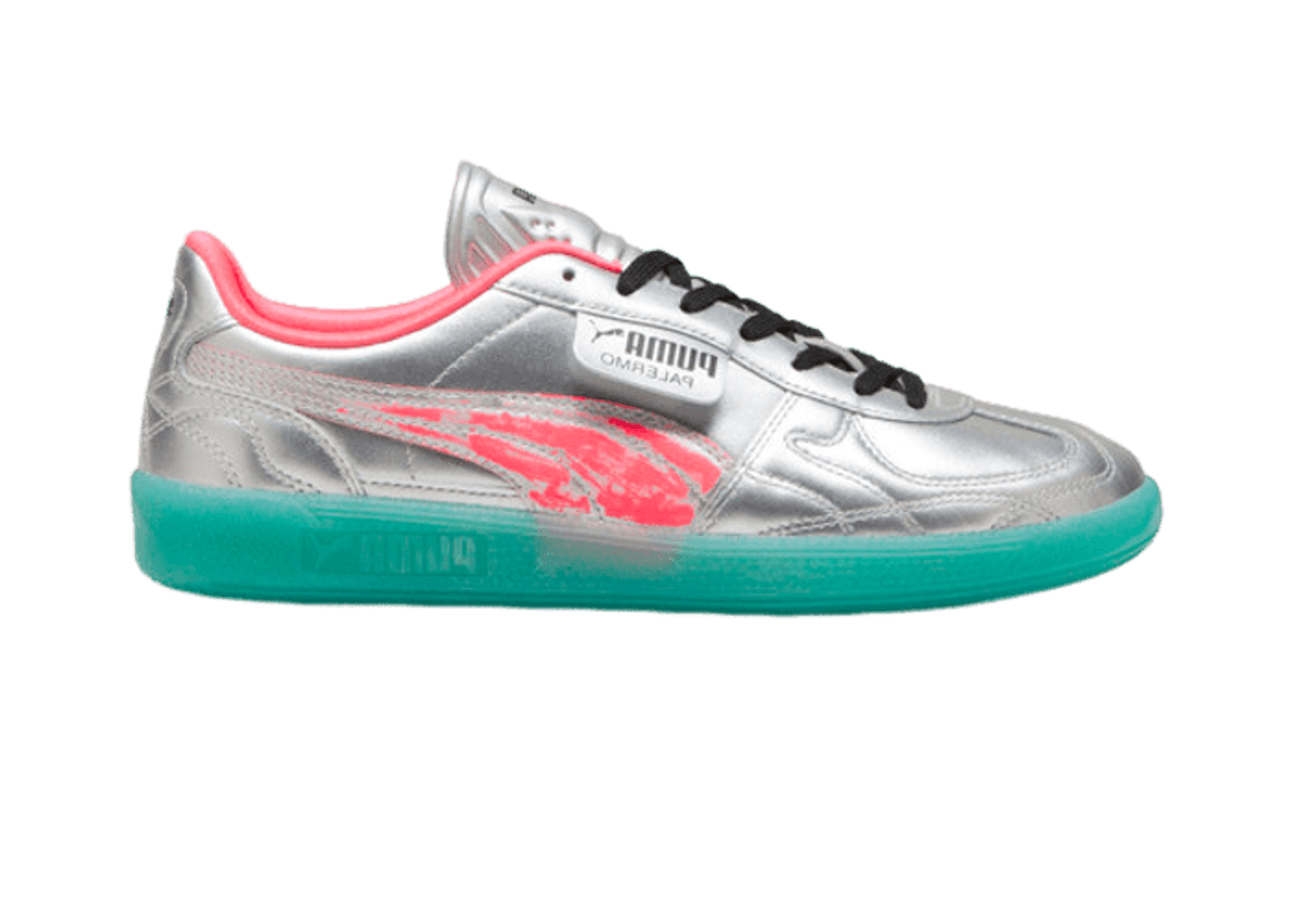 PUMA Palermo New Gen Footy Sneakers in Silver/Sparkling Green