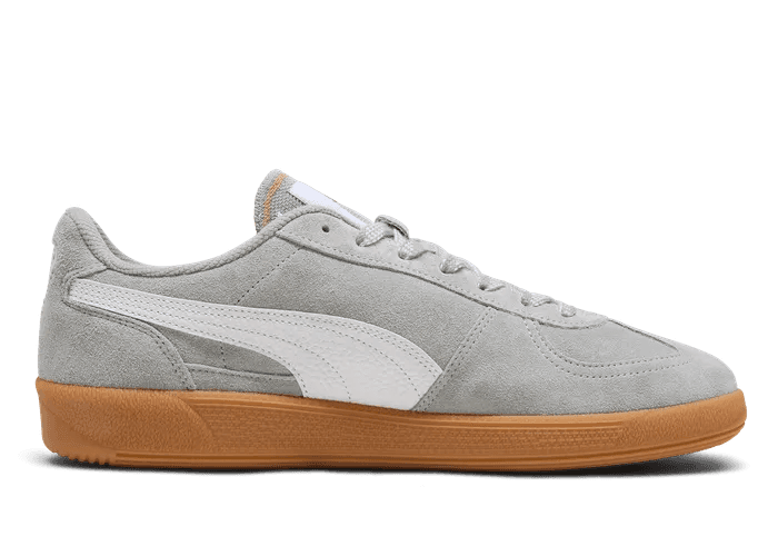 PUMA Palermo Supertifo Suede Sneakers in Smokey Grey/White/Gold