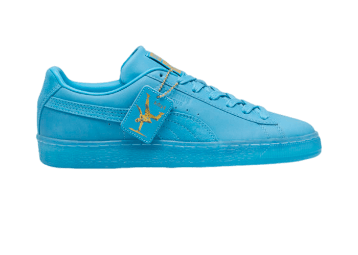 PUMA PLAY LOUD Suede Sneakers in Speed Blue/Gold