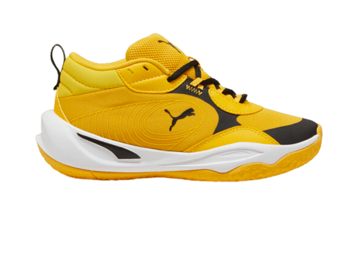 PUMA Playmaker Pro Basketball Youth in Yellow Sizzle/Black