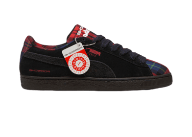 PUMA Porsche Legacy Suede Classic Tartan Sneakers in Black/Redmazing