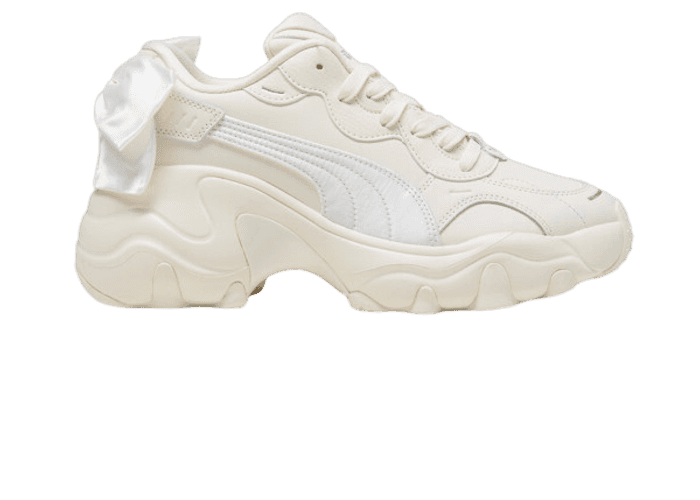 PUMA Pulsar Wedge Bowknot Sneakers in Frosted Ivory/Silver