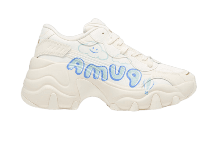 PUMA Pulsar Wedge Cloud Sneakers in Frosted Ivory/Silver Sky/Blue Skies